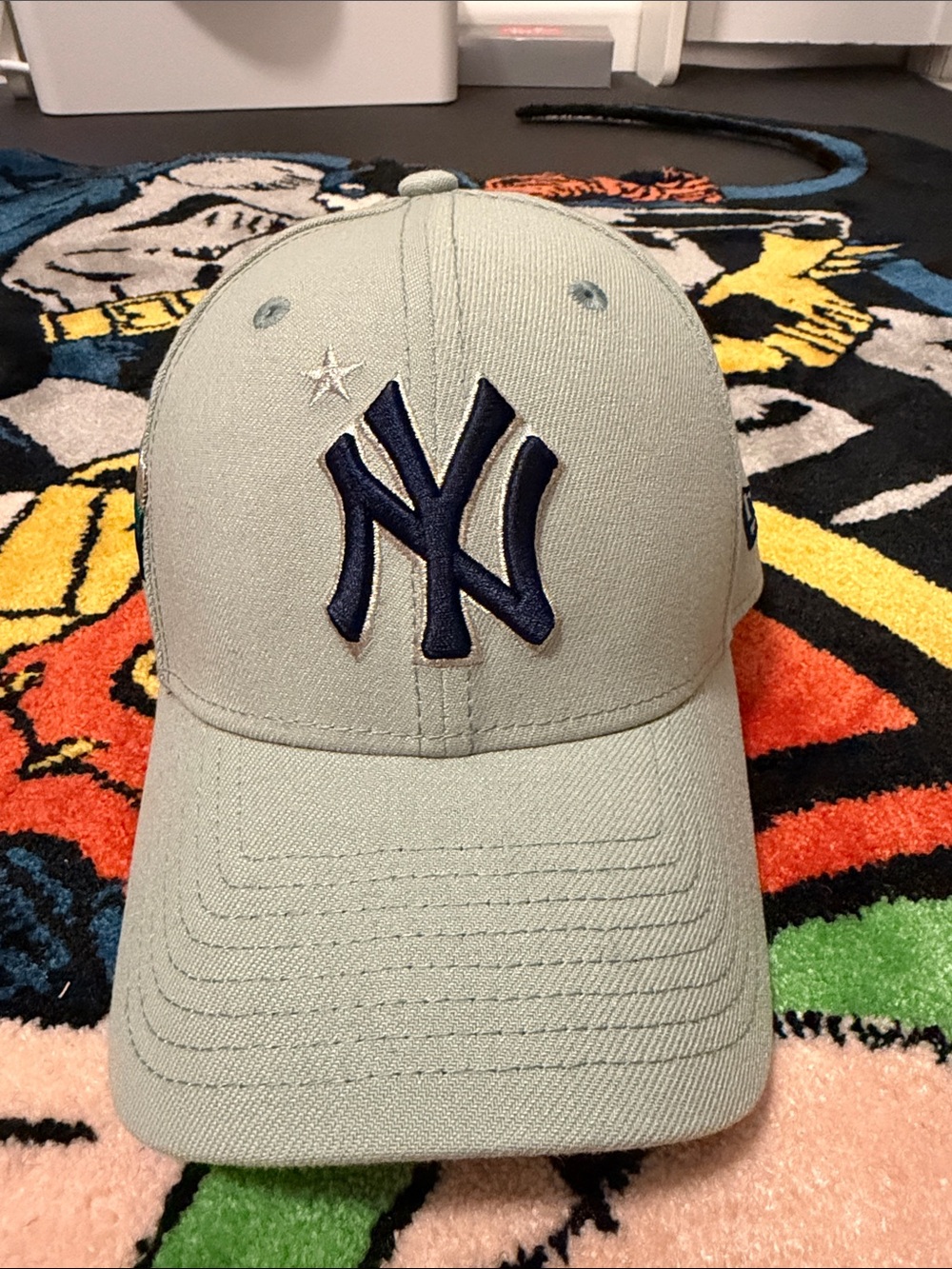 New Era Light Gray New York Yankees Cap with Teal and Navy All Star Logo